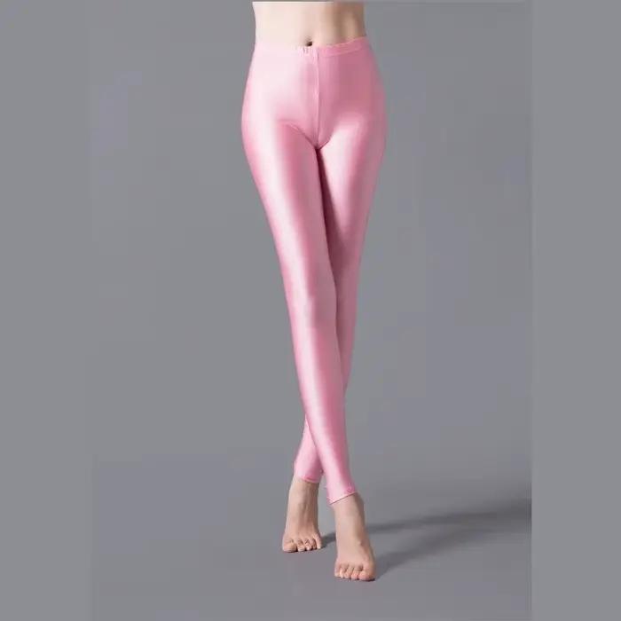 Leggings moulants à haute élasticité, pantalon crayon, grande taille, pantalon de Yoga brillant pour