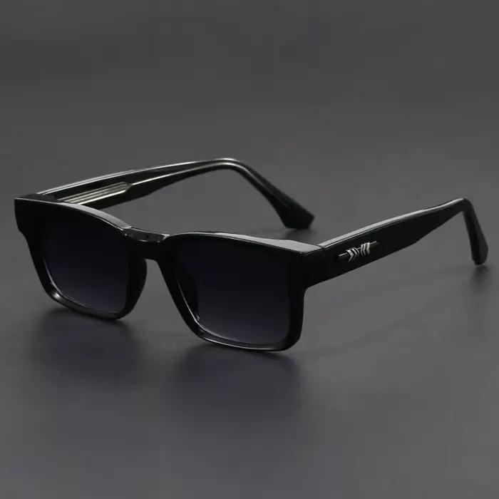 Lunettes de soleil anti-UV à monture carrée noire et imprimé léopard, style rétro et tendance, pour 