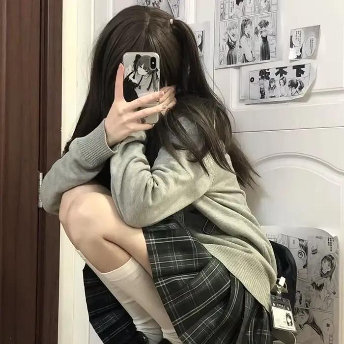 JK-Pull en tricot fin à col en V pour femmes, pull décontracté, pull tout macth, mode japonaise, sty