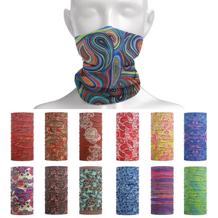 Cache-cou Paisley coloré pour femmes et hommes, écharpe coupe-vent, équitation, randonnée, bandeau B