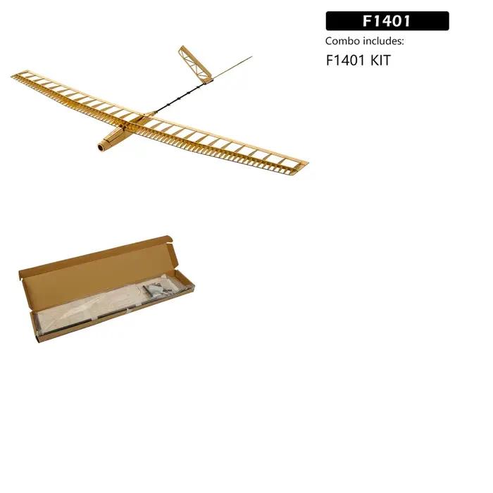 Kit de planeur DW Hobby U-ZI 1400 mm – F14 en bois de balsa de 55 pouces avec moteur et hélice pliab