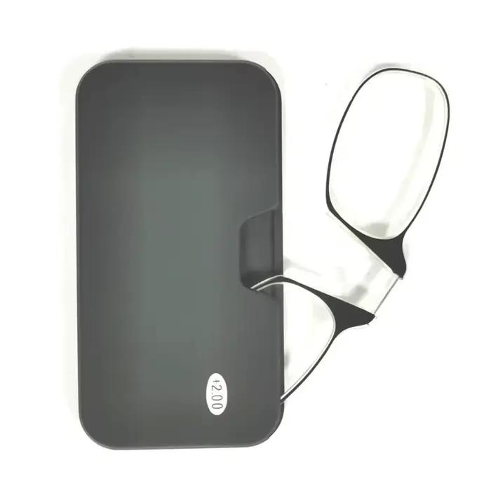 2025 Clip nez Mini lunettes de lecture pour hommes lunettes optiques avec boîte portefeuille lunette