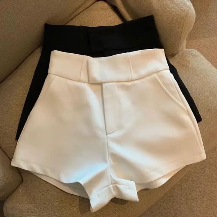 Femmes Shorts Mooyufon noir Shorts femmes Harajuku élégance taille haute Shorts une ligne mince déco