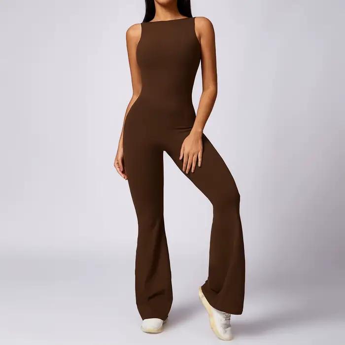 Nouveau gymnastique femmes formation Yoga ensemble vêtements de sport femmes une pièce combinaison F