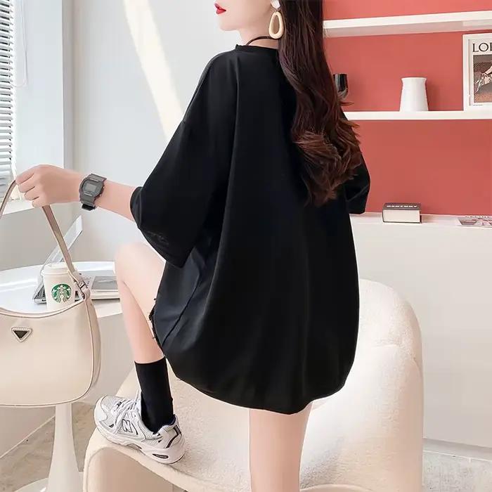 T-shirt imprimé floral 3D Mesh Bow pour femmes, col rond, demi-manche, coréen, basique, doux, nouvea