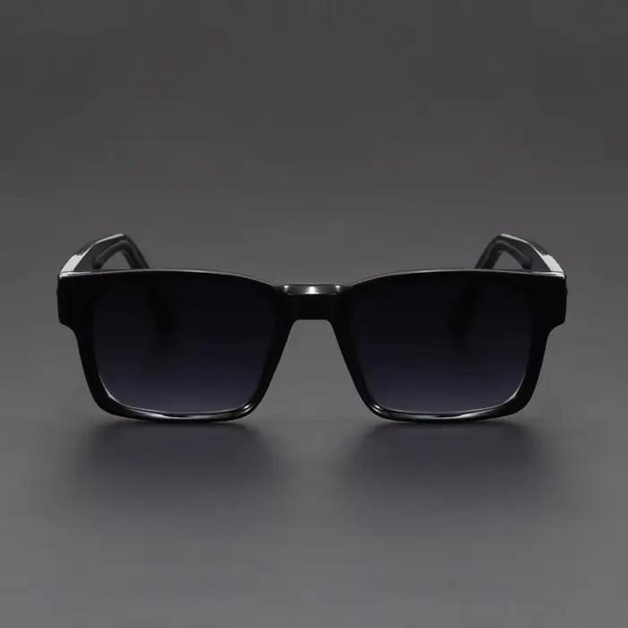 Lunettes de soleil anti-UV à monture carrée noire et imprimé léopard, style rétro et tendance, pour 