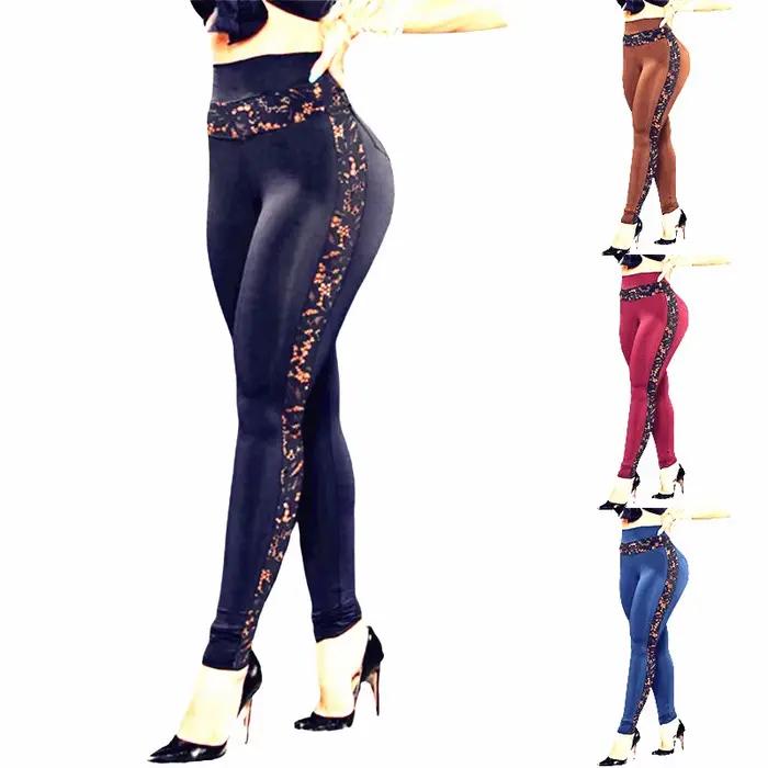Pantalon de Yoga ample pour femmes, Legging en dentelle, Sexy, Crochet, travail rapide, Fitness, Spo