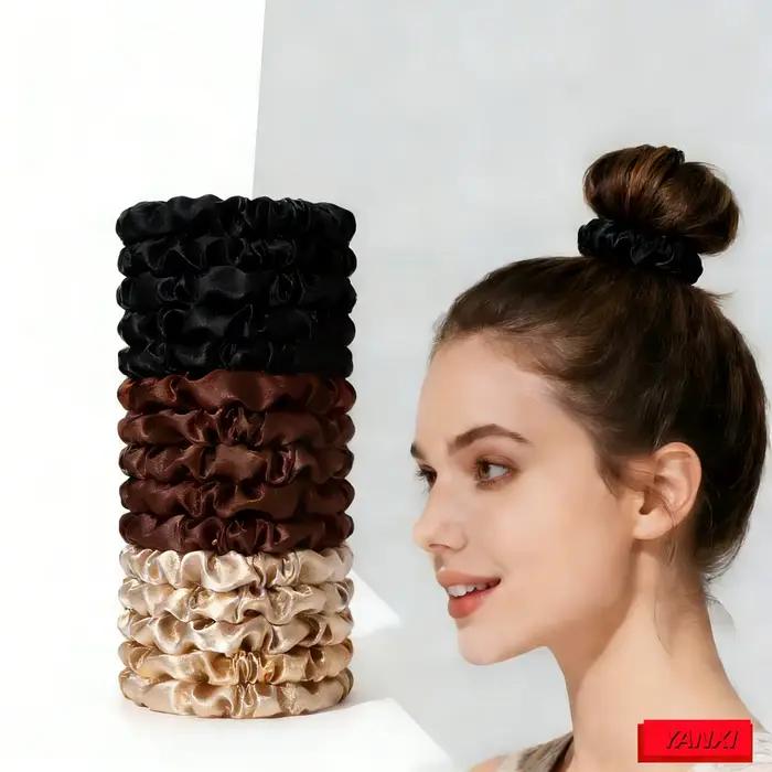 Chouchous en satin pour femmes, 1/30/60/100 pièces, 100 couleurs, petits couvre-chef de 6.5cm, acces