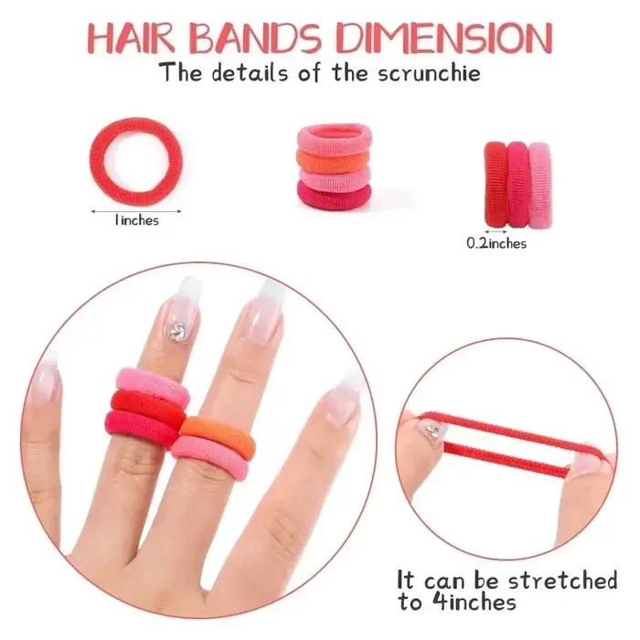 Attaches de cheveux élastiques en nylon de base colorées pour filles, chouchou pour queue de cheval,