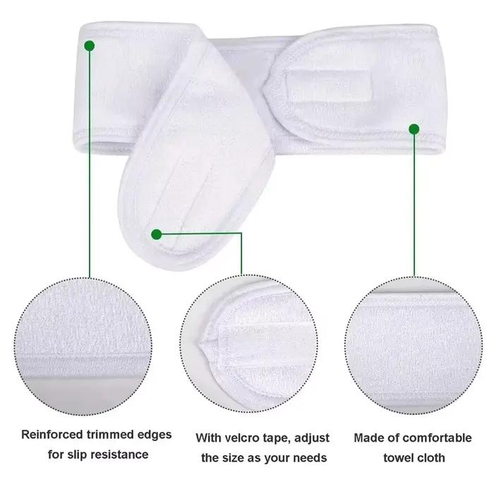 Bandeau réglable pour femmes, large bandeau pour Spa, Yoga, bain, douche, maquillage, lavage du visa