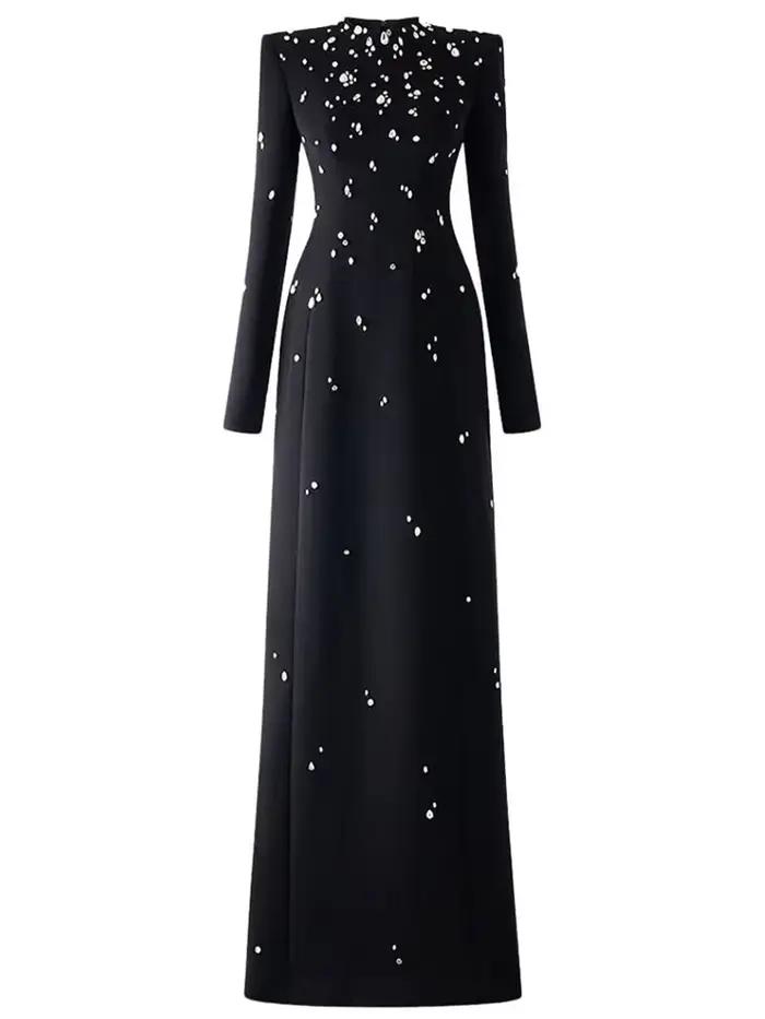 Robe longue maxi pour femme, de haute qualité, nouvelle collection 2026, design de créateur, ornée d