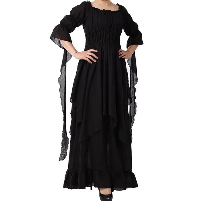 Robe Corset Pirate pour femmes, Vintage, Renaissance médiévale, Halloween, épaules dénudées, Chemise