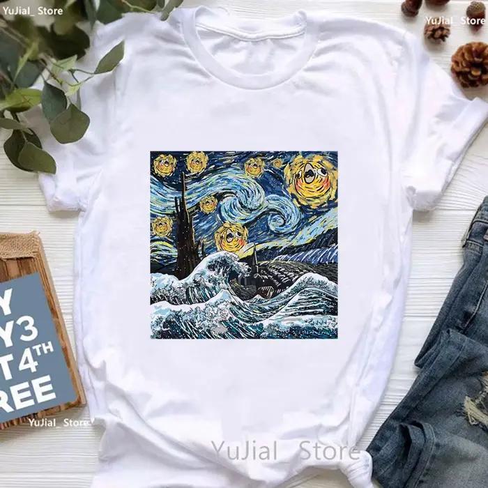 T-shirt imprimé pour femme, cool, calopsitte, perroquet, art, ciel étoilé, drôle, mode estivale, est