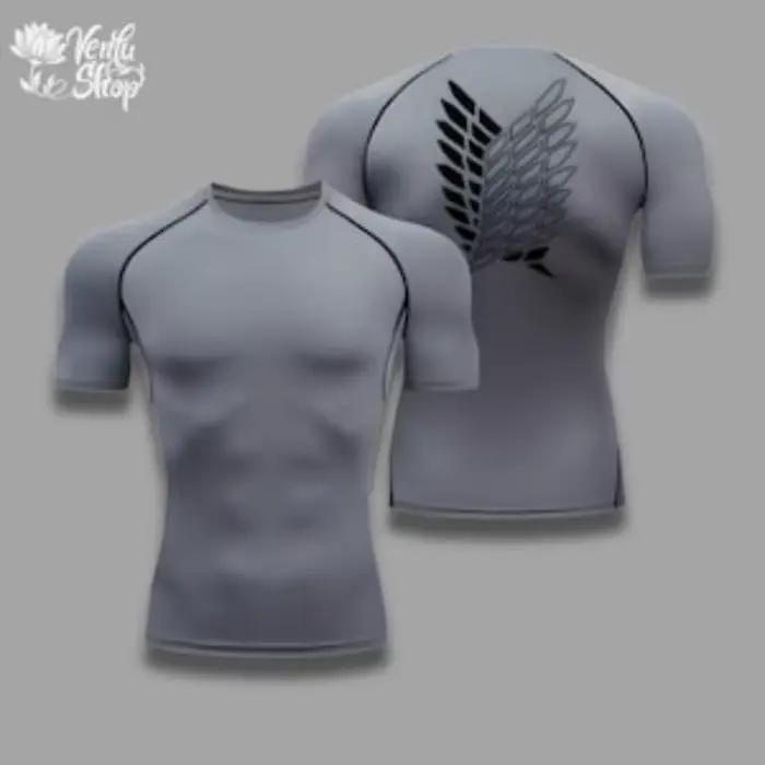 AOT, Levi Ackerman, Attack on Titan, Anime, Gym, Compresseur, Muscleshirt, Merch, Vêtements de Fitne