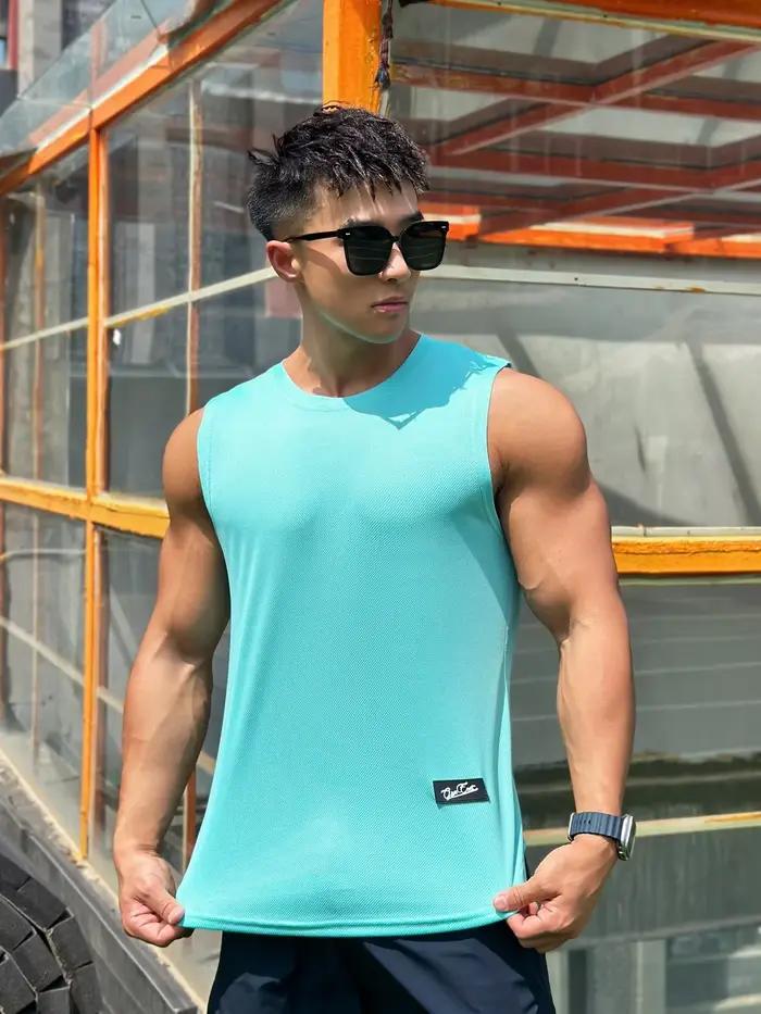 Débardeur de gymnastique pour hommes, chemise de Fitness sans manches, maille respirante, gilet de s