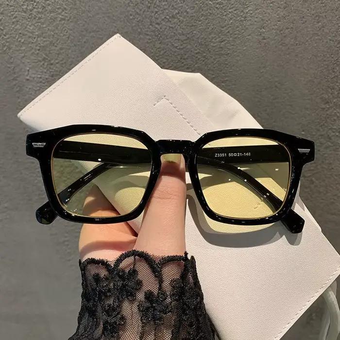 Lunettes de soleil rétro 2026 Y2K, verres colorés, monture carrée, protection UV400, style coréen te