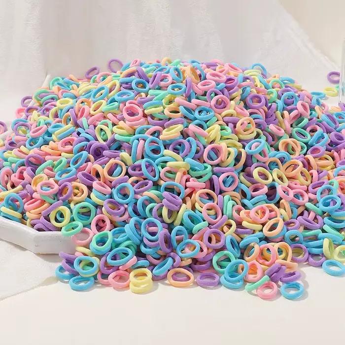 Attaches de cheveux élastiques en nylon de base colorées pour filles, chouchou pour queue de cheval,