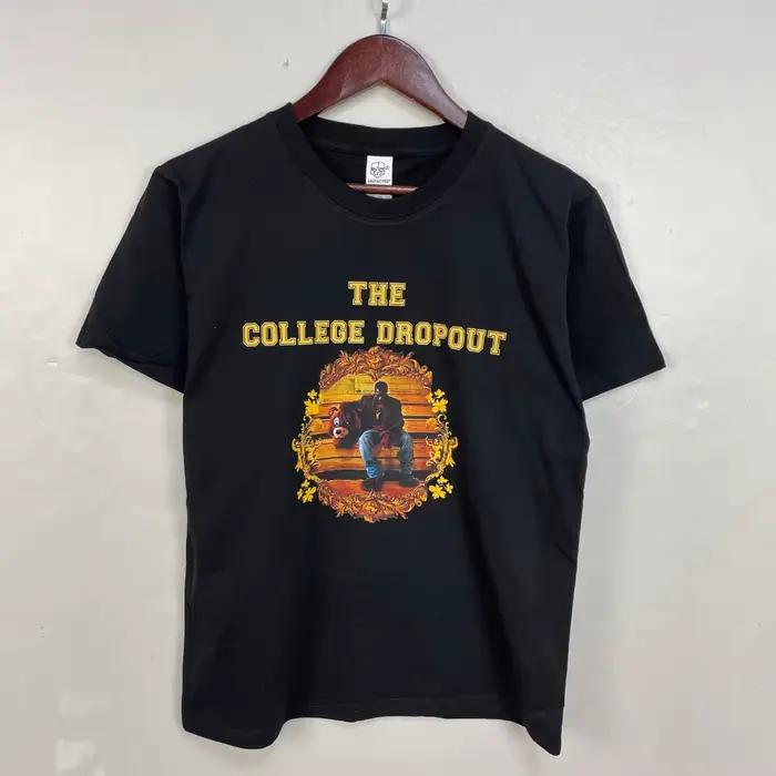 Kanye West meilleur célèbre le collège abandonné graphique t-shirt hommes femmes Hip Hop Rap Vintage