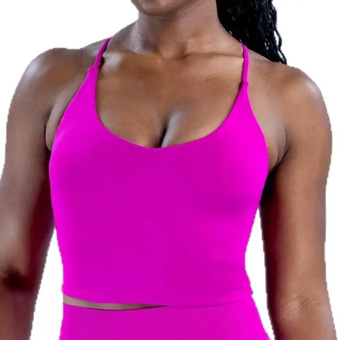 Nologo DRODrdfnamic Top de sport à bretelles Orchid Cross Back Straps, sans couture, avec soutien-go