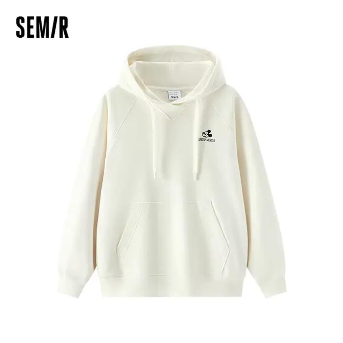 Sweat à capuche ample Semir pour femme, style décontracté et confortable, brodé, à manches raglan, i