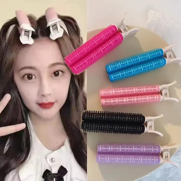 2 pièces frange racine de cheveux pinces à cheveux moelleuses cheveux paresseux haut style curling b