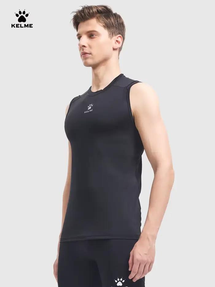 Kelme T-shirt de fitness sans manches pour hommes, vêtements d'été à haute élasticité, respirants, v