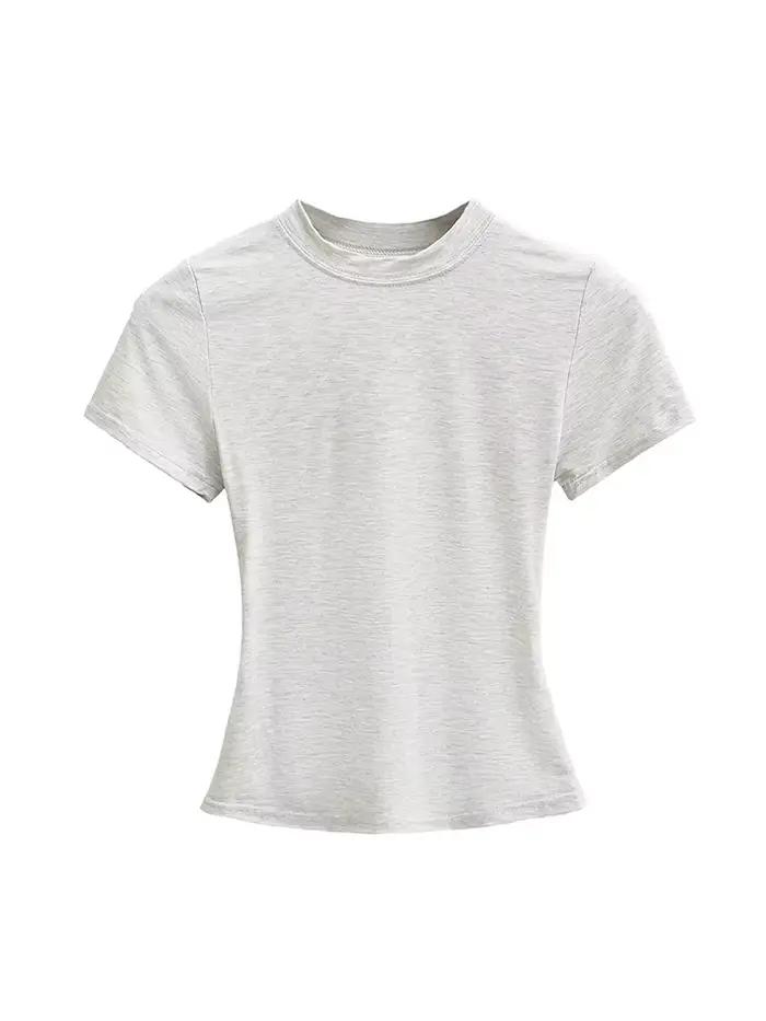 T-shirt manches courtes pour femmes, décontracté, de haute qualité, Sexy, Slim, tendance, couleur un