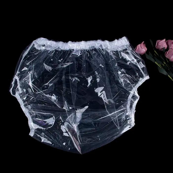 Couche-culotte en TPU imperméable réutilisable pour adulte, culotte transparente, couverture facile 