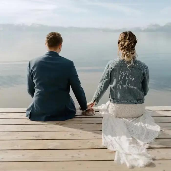 Veste en jean personnalisée avec Mme Pearl, veste en jean pour la mariée, cadeau pour les patients e