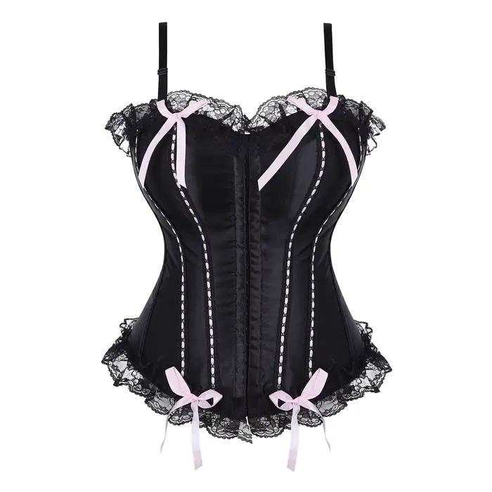    Robe corset pour femmes, corsets bustier gothiques avec bretelles, corset noir, costume burlesqu