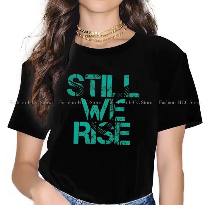 T-shirt en polyester confortable pour femme, streetwear imprimé, Lewis Hamilton 44, Still We Rise, H