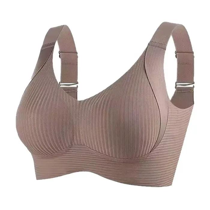 Soutien-gorge sport côtelé sans armatures push-up pour femme, coupe stable, couvrance intégrale, usa