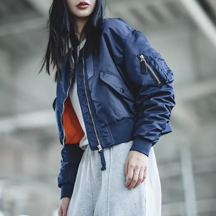 Maden-Veste de baseball en coton épaissi pour femme, veste coupe-vent, veste décontractée, automne e