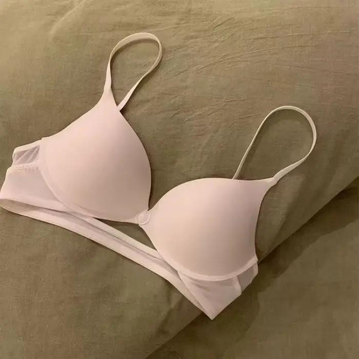 Soutien-gorge push-up à fermeture avant pour femme, dos en U, sans couture, sans armatures, ultra-fi