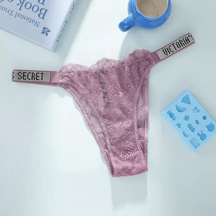 Culottes Victoria's Secret à la mode, douces, avec strass, respirantes, classiques, sexy, sous-vêtem