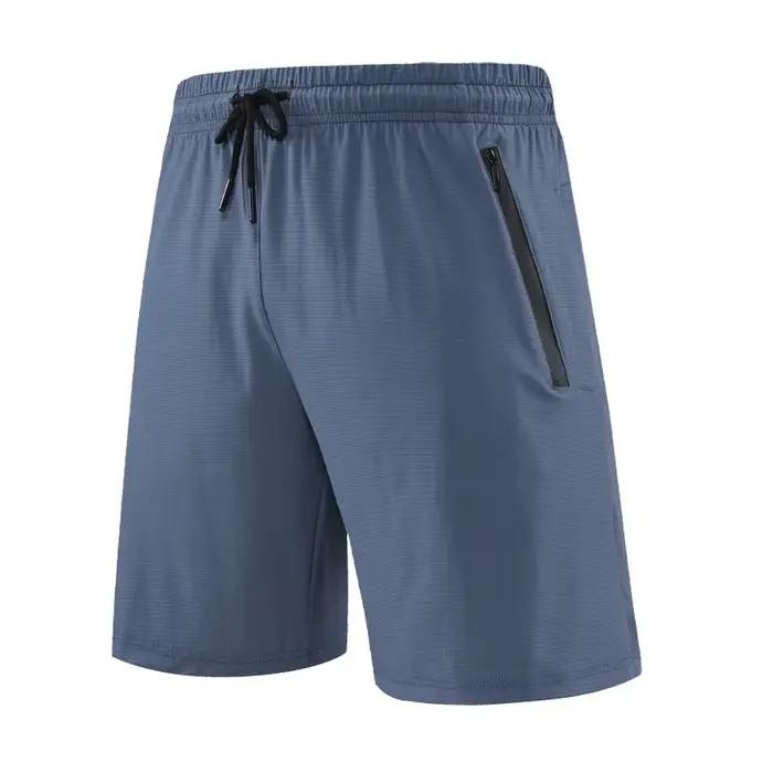 Short de sport à séchage rapide pour homme avec poches zippées, short d'entraînement de gym, short d