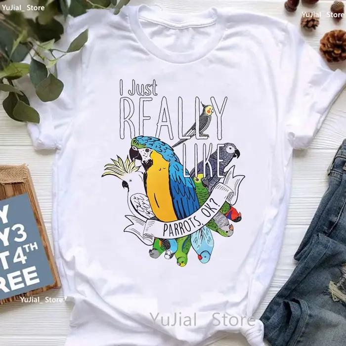 T-shirt imprimé pour femme, cool, calopsitte, perroquet, art, ciel étoilé, drôle, mode estivale, est