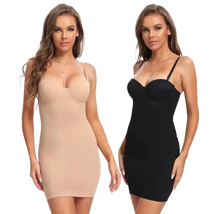 Robe droite extensible pour femmes, avec bonnet à armatures, robes simples et Sexy, bretelles Spaghe