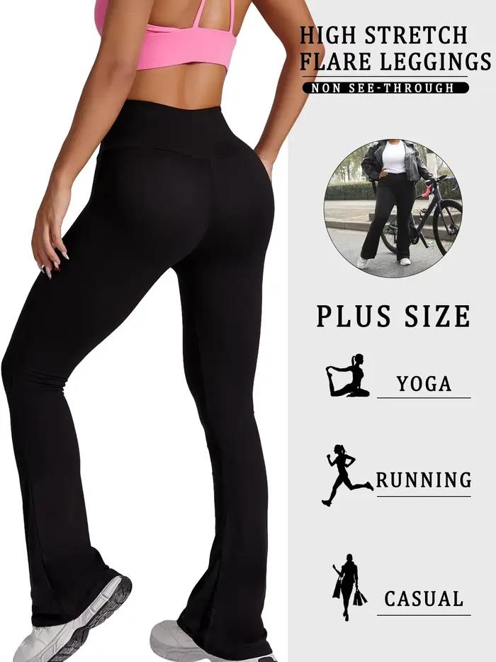 Pantalon évasé taille haute Super doux pour femmes, Leggings de contrôle du ventre, bas de cloche do