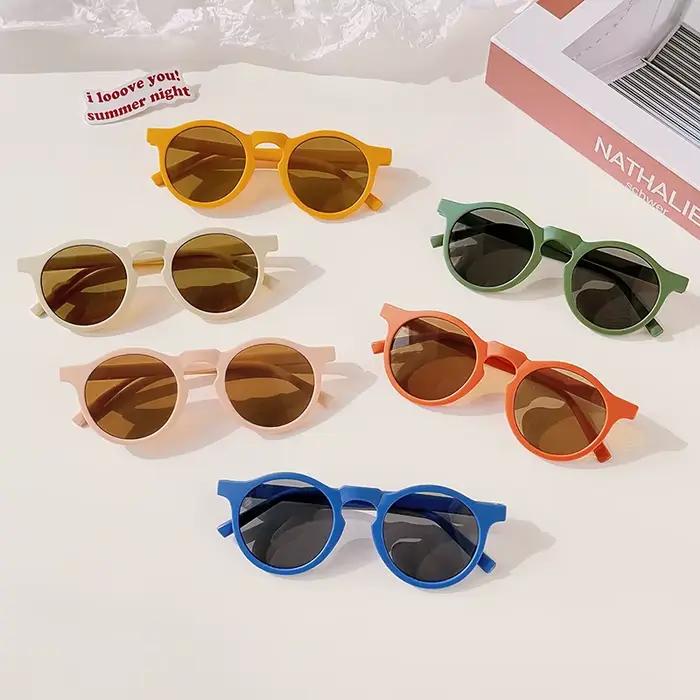 Nouvelles lunettes de soleil pour enfants, garçons et filles, double motif léopard, rondes, pour l'e