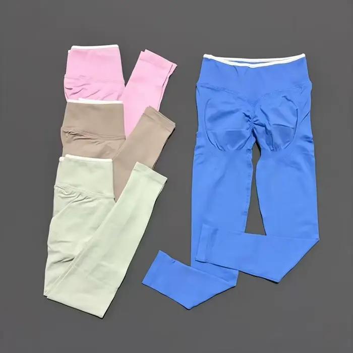 Leggings de yoga taille haute sans couture pour femme, effet ventre plat, extensibles, doux, confort