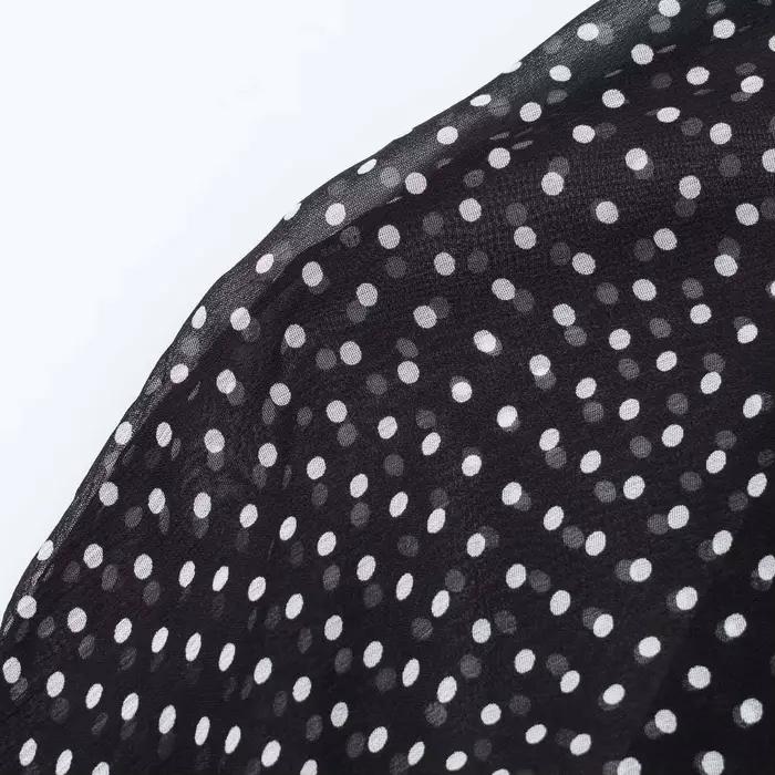 Ensemble deux pièces Streetwear pour femmes, chemisier à pois avec nœud papillon, jupe longue, chemi