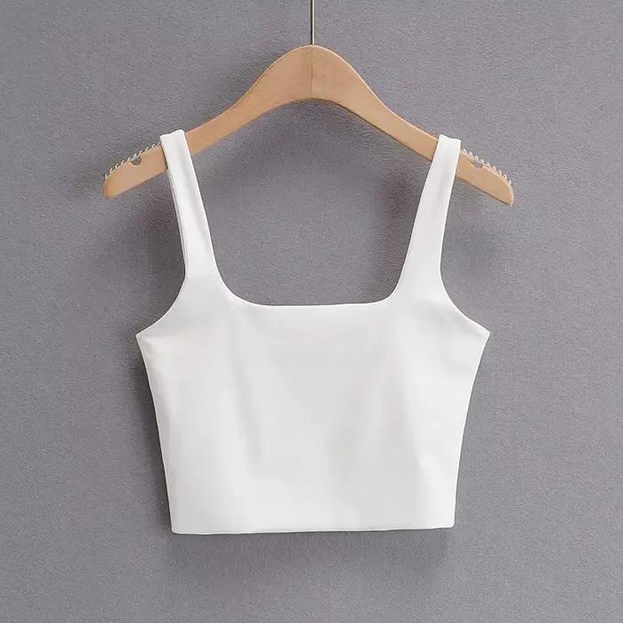 Nouveauté Été 2025 – Débardeurs Sexy Sans Manches pour Femme, Col Carré Court Tendance, 6 Couleurs