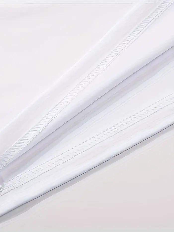 T-shirt d'été simple à manches courtes col rond, hauts confortables micro-extensibles pour l'école –