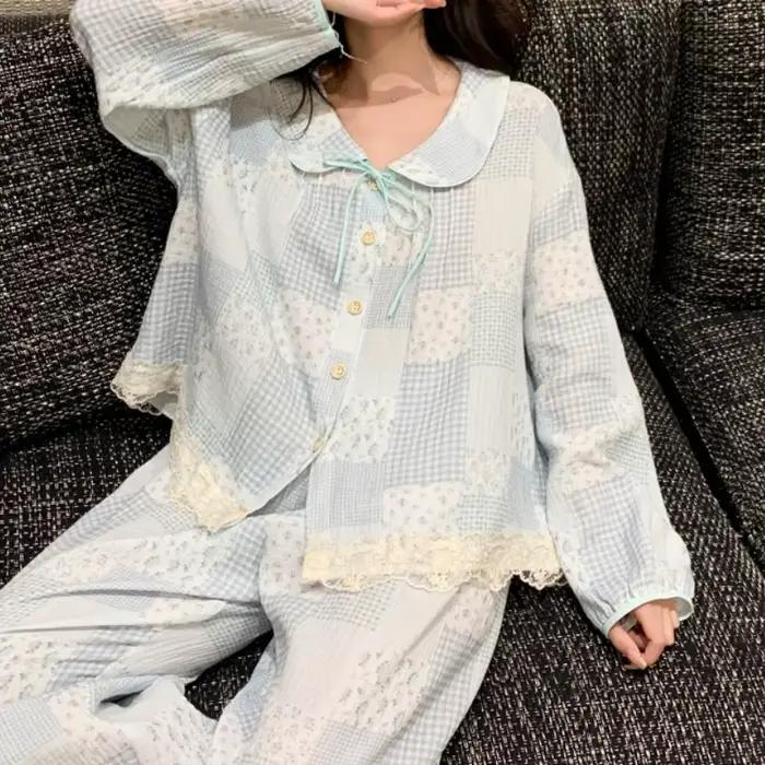 Pyjama en pur coton pour femme, nouvelle collection 2025, 100% coton, ensemble de vêtements de maiso