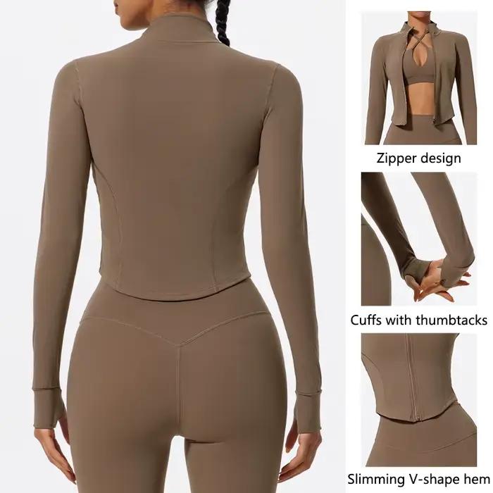 Hearuisavy Vestes de sport ultra-douces pour femmes, vêtements de yoga à fermeture éclair, vêtements