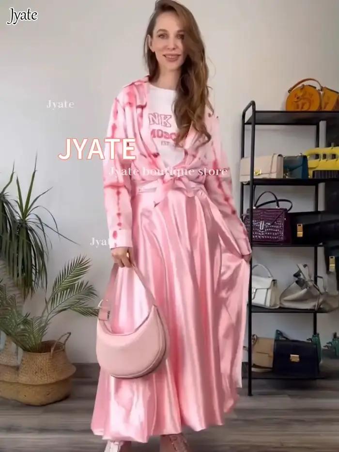 Jupe Trapèze Drapée en Satin pour Femme, Taille Haute, Mode Élégante, Couleur Unie, Fermeture Éclair