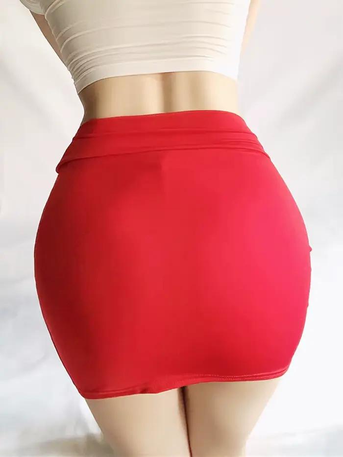 Jupe de hanche fine sans doublure, Sexy, transparente, élastique, serrée, mini-jupe pour dames, mign