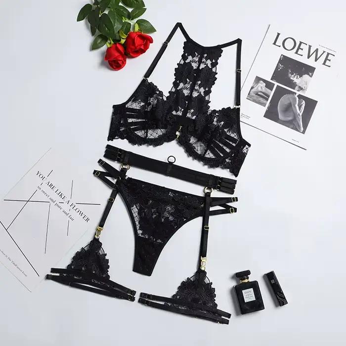 Soutien-gorge sexy à armatures, string, vêtements exotiques, costume sexy pour femmes, sous-vêtement