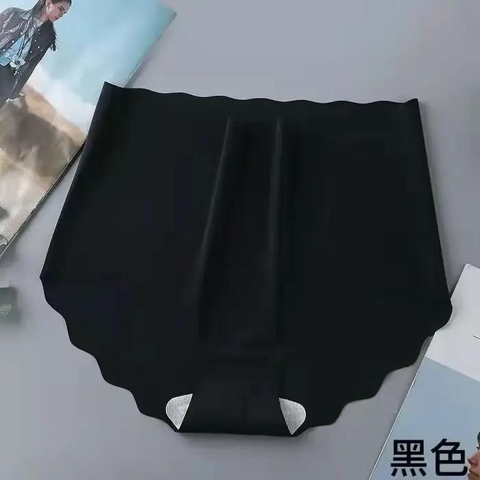 Culotte invisible sans couture pour femme, sous-vêtement ultra fin, taille haute, couleur unie, conf